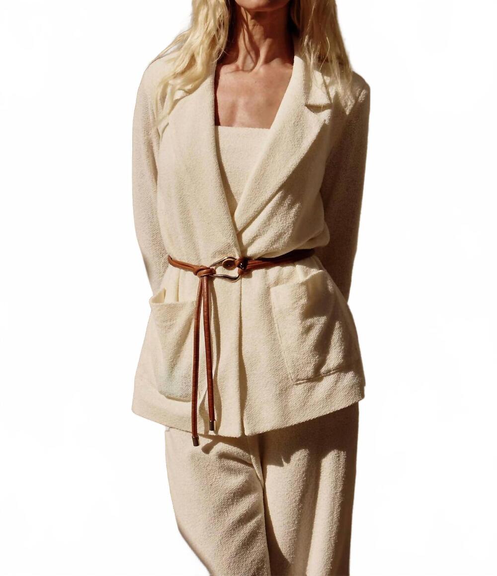 NEW IRIS SETLAKWE women's belted jacket in ivory